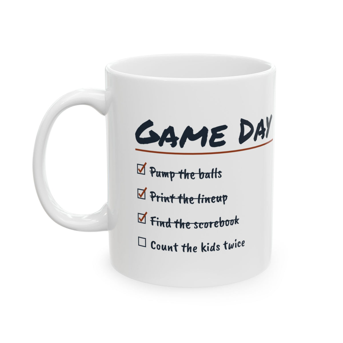 Funny Sports Coach Coffee Mug Game Day Checklist Count The Kids Twice