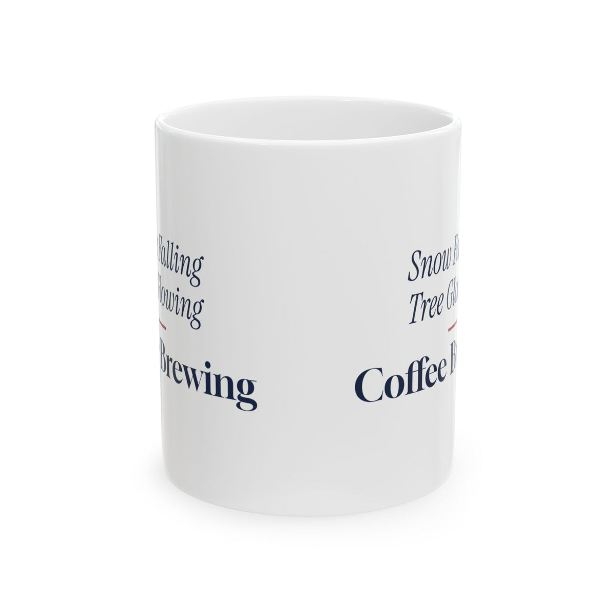 Snow Falling Tree Glowing Coffee Brewing Christmas Coffee Mug
