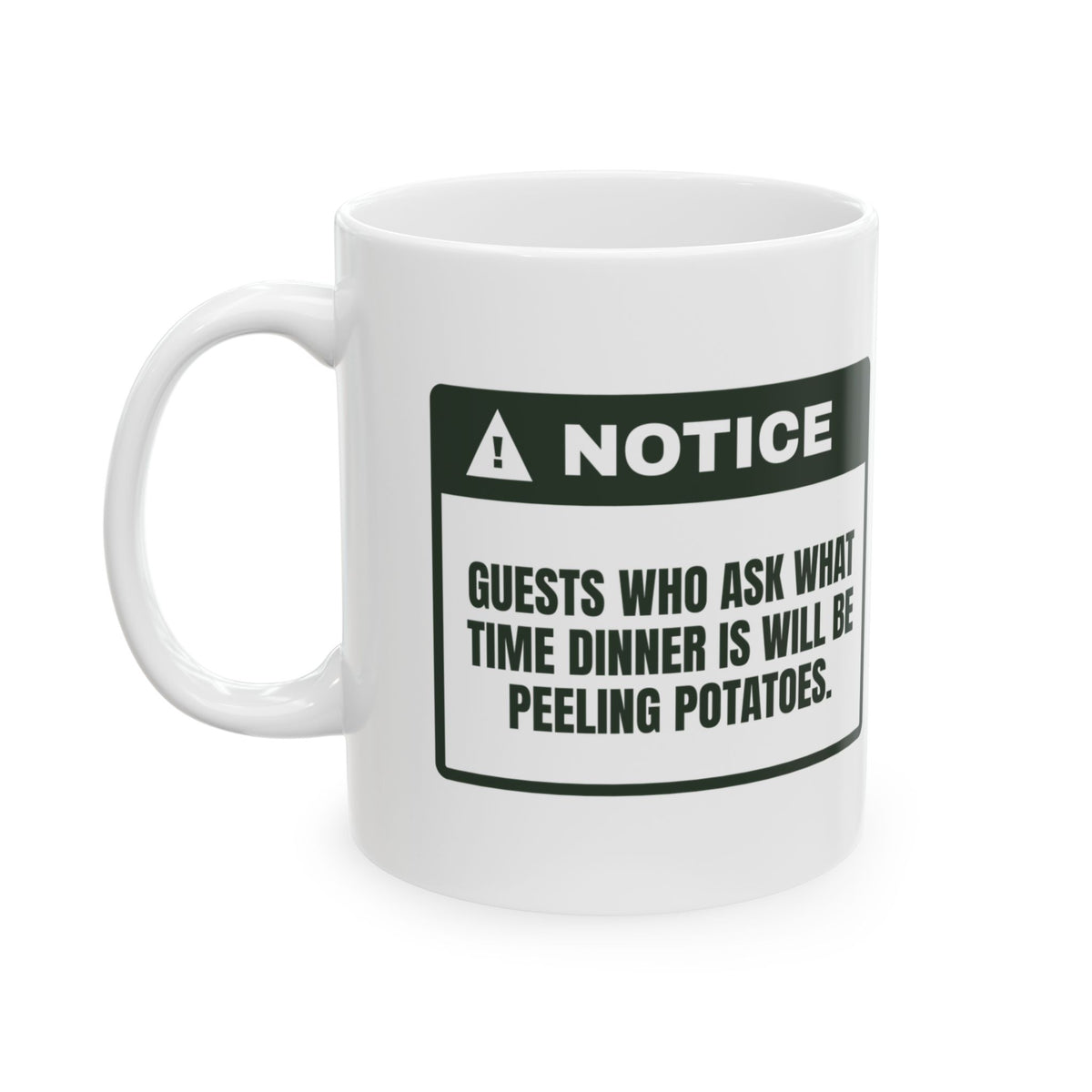 Funny Christmas Host Coffee Mug Ask When Dinner Is Peel Potatoes