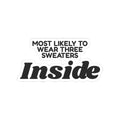 Funny Christmas Sticker Most Likely To Wear Three Sweaters Inside Family