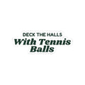 Funny Christmas Dog Sticker Deck The Halls With Tennis Balls