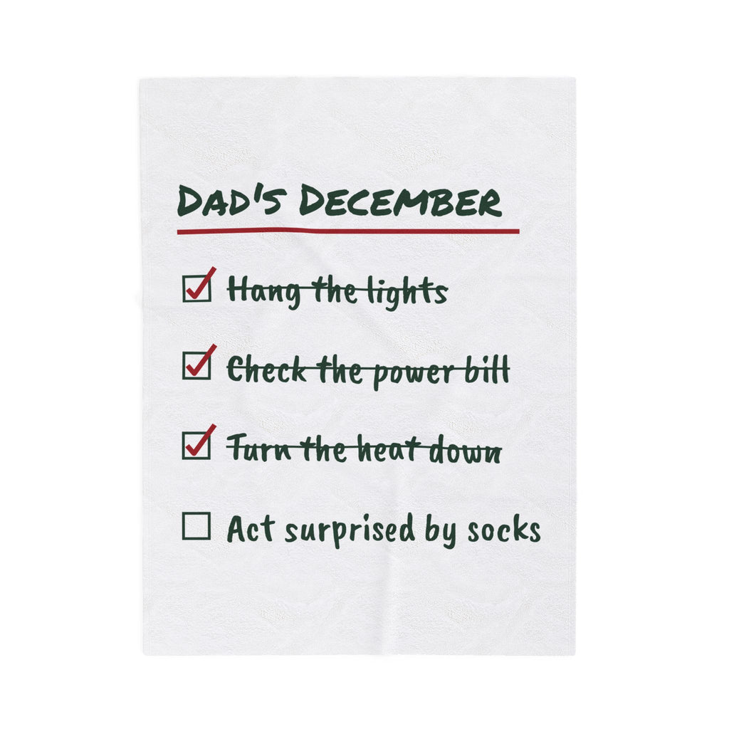 Funny Dad Christmas Throw Blanket Act Surprised By Socks Checklist