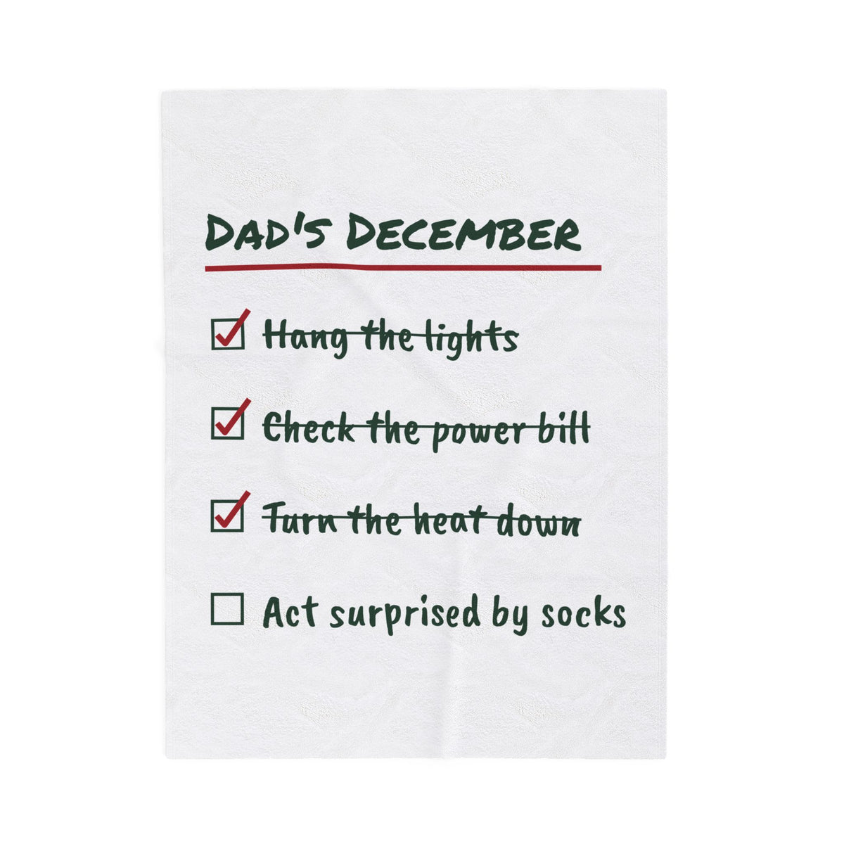 Funny Dad Christmas Throw Blanket Act Surprised By Socks Checklist