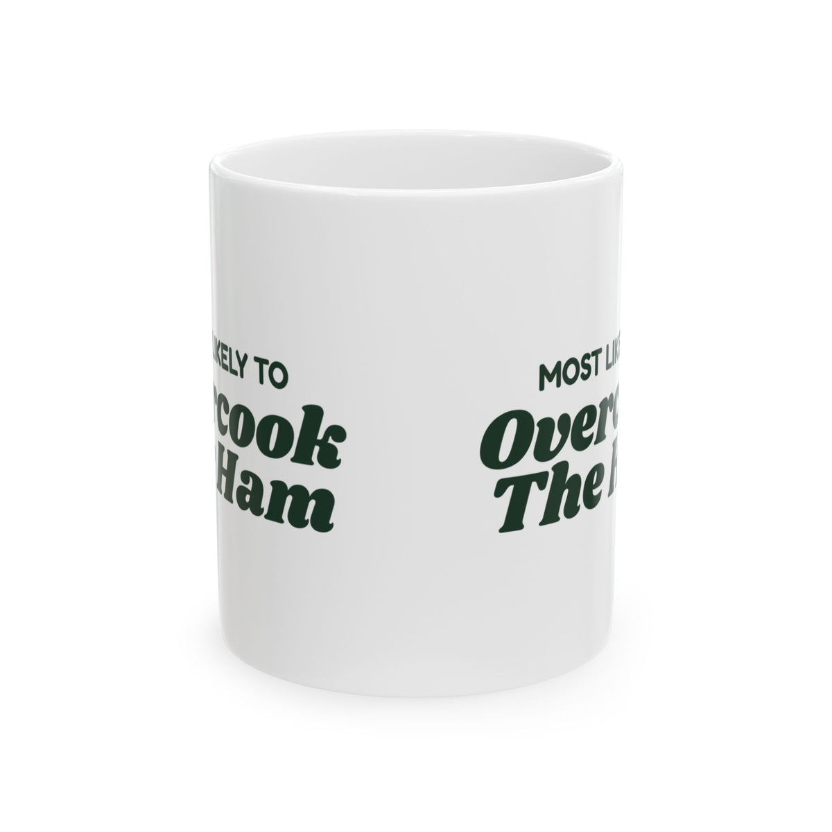 Funny Family Christmas Coffee Mug Most Likely To Overcook The Ham