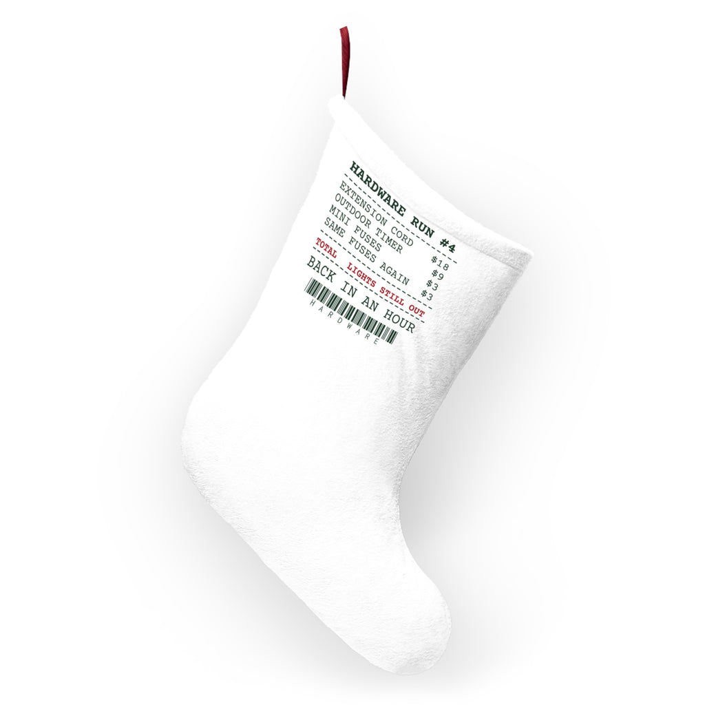 Funny Christmas Dad Christmas Stocking Hardware Run Receipt Lights Still
