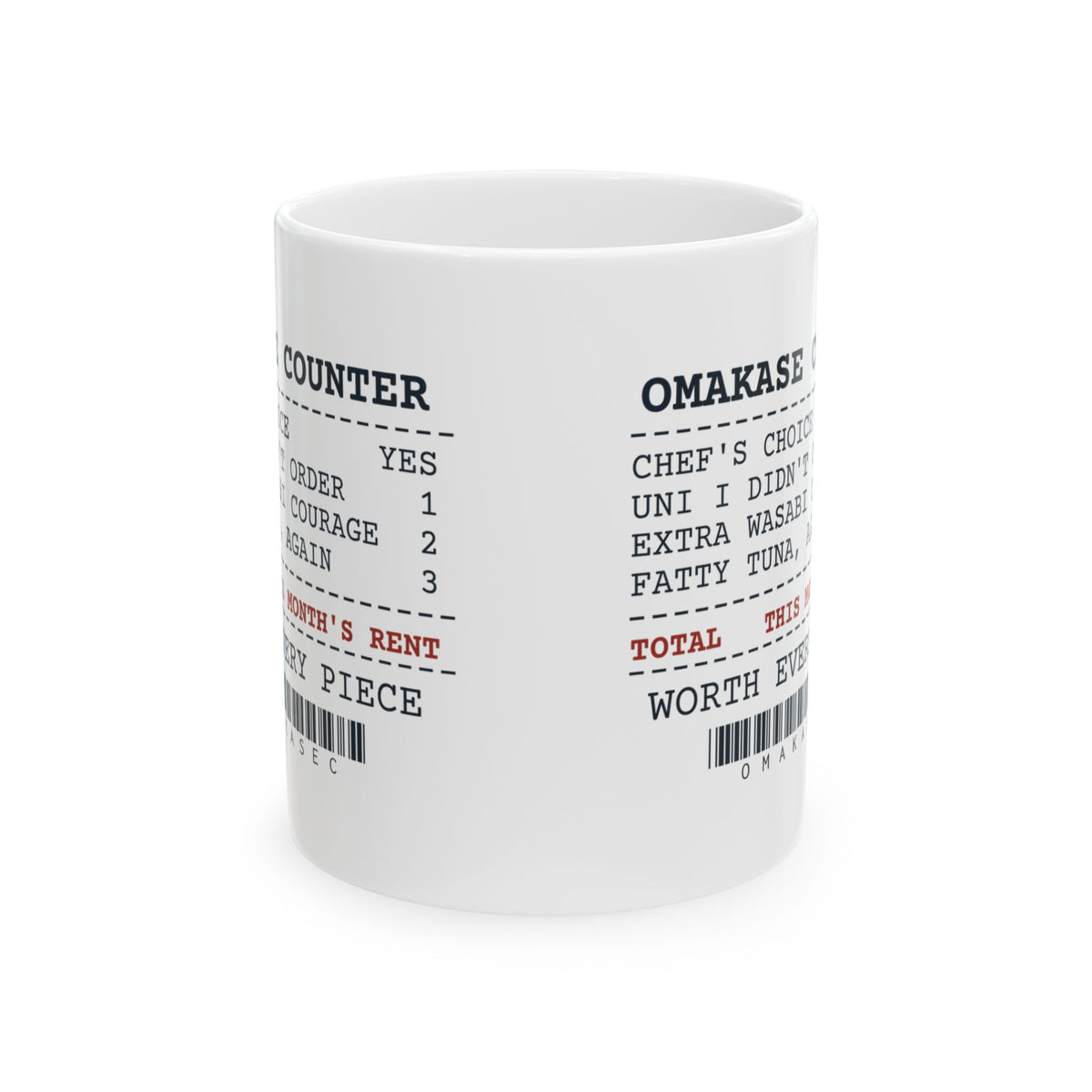 Funny Sushi Coffee Mug Omakase Receipt For Sushi Lovers