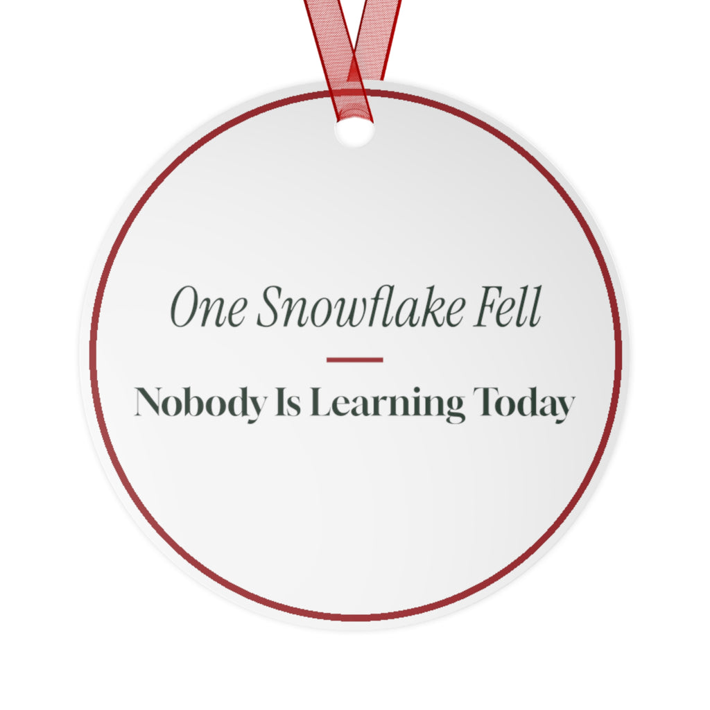 Funny Christmas Ornament One Snowflake Fell Nobody Is Learning Today