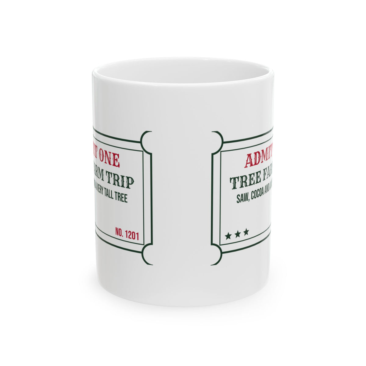 Christmas Coffee Mug Tree Farm Trip Saw Cocoa And Twine