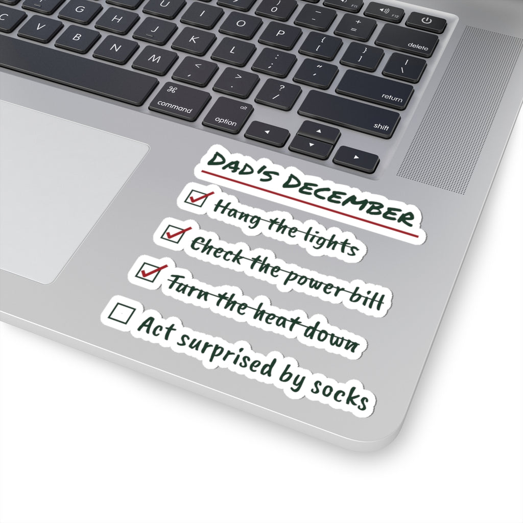 Funny Dad Christmas Sticker Act Surprised By Socks Checklist