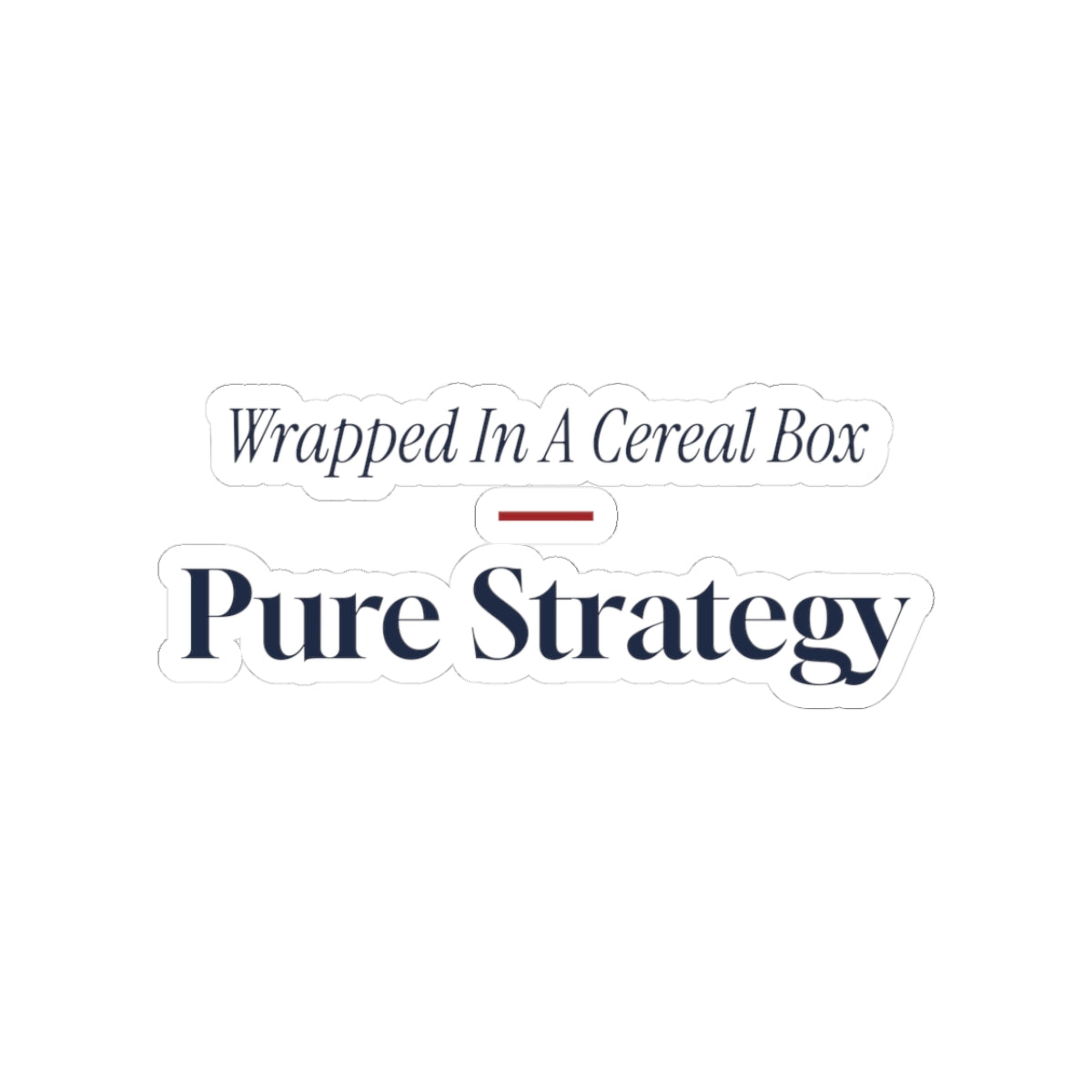 Funny White Elephant Sticker Wrapped In A Cereal Box Pure Strategy
