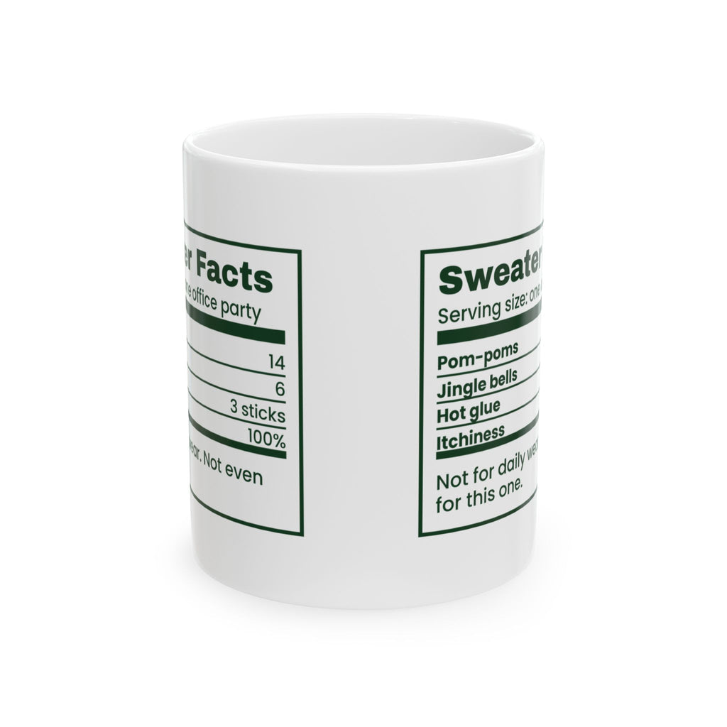 Funny Christmas Coffee Mug Sweater Facts Itchiness 100 Percent