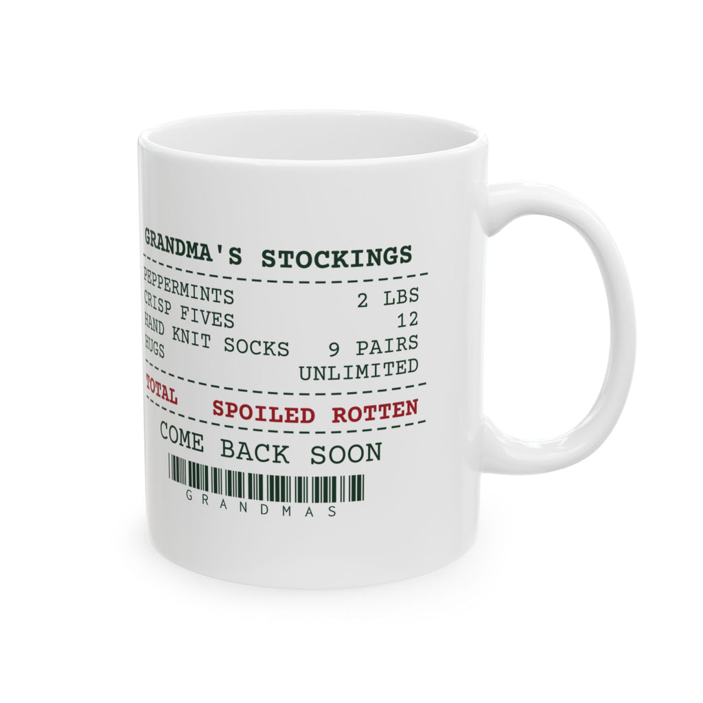 Funny Grandma Christmas Coffee Mug Grandma's Stocking Receipt