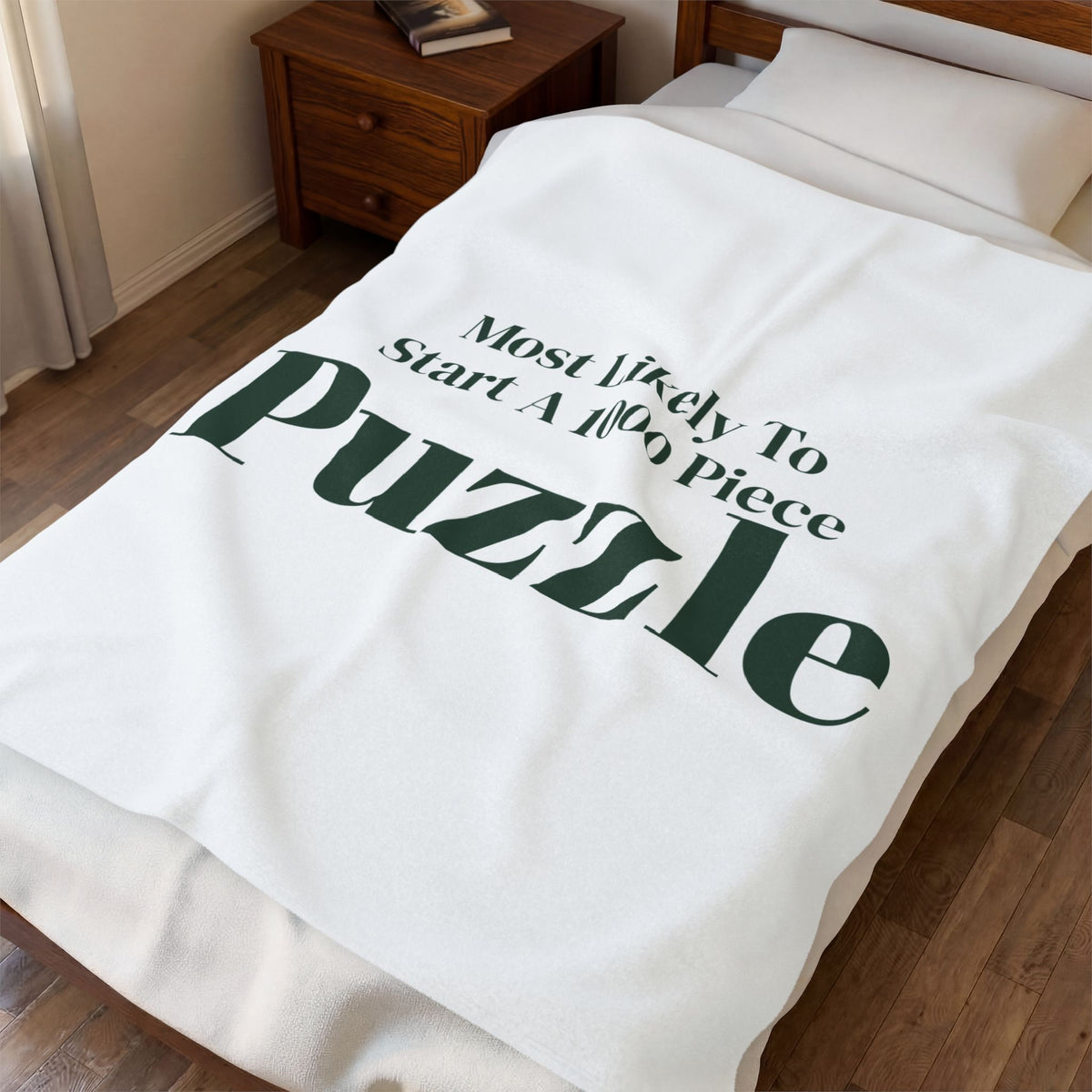 Funny Christmas Throw Blanket Most Likely To Start A 1000 Piece Puzzle