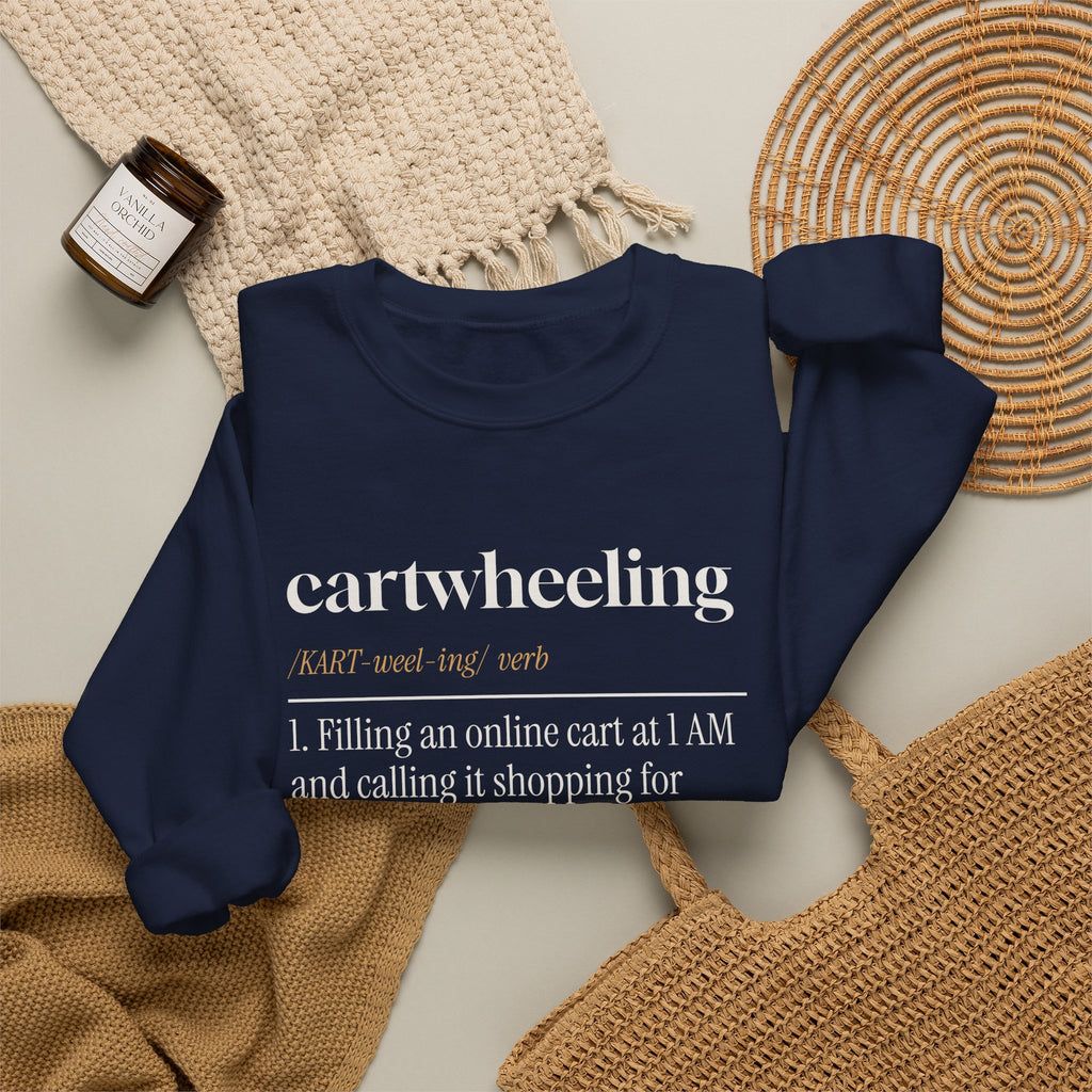 Funny Christmas Shopping Sweatshirt Cartwheeling Dictionary Definition