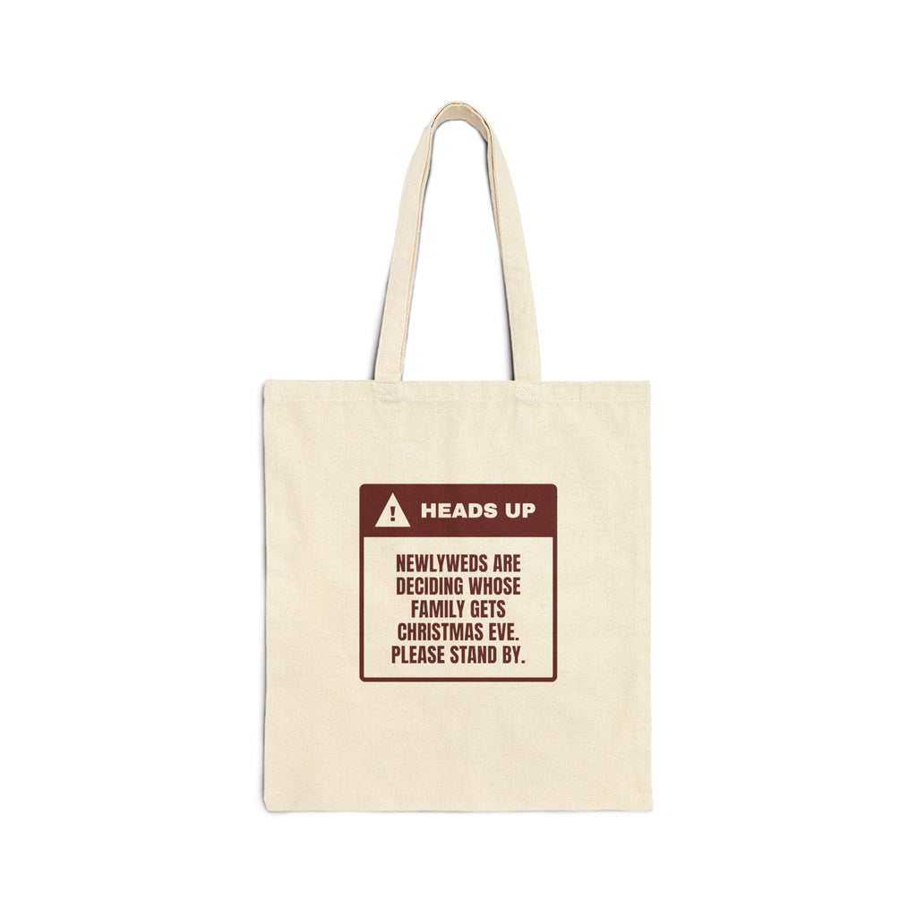Funny Newlywed Christmas Tote Bag Whose Family Gets Christmas Eve