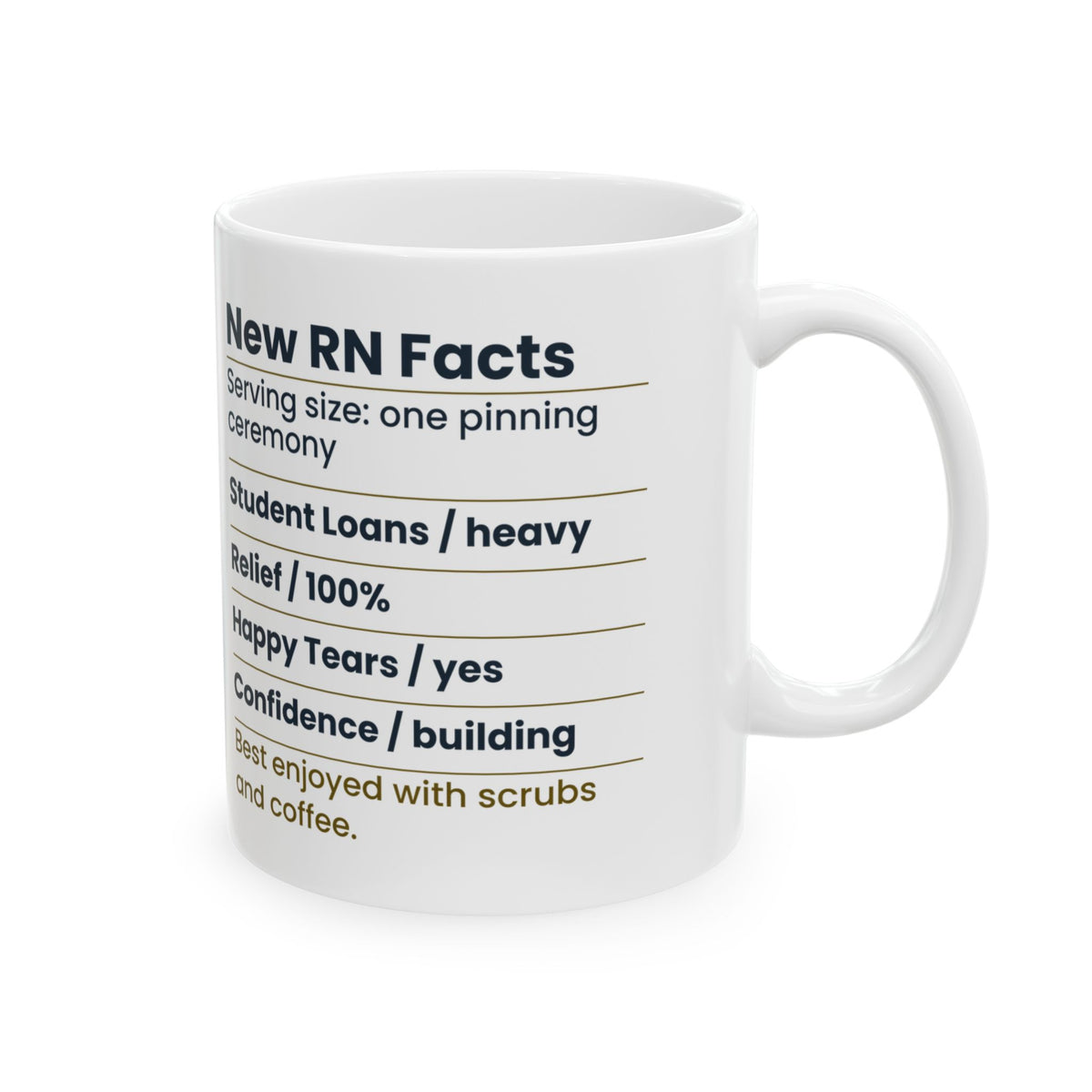 New RN Coffee Mug Funny Nutrition Label For Nursing Graduation
