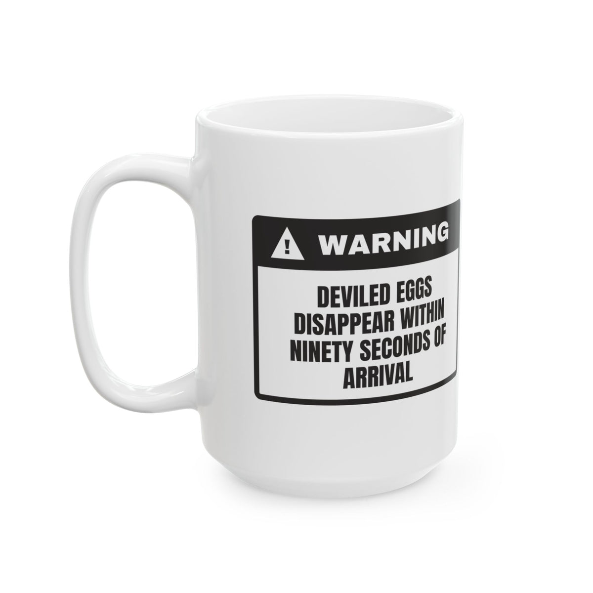 Funny Deviled Egg Coffee Mug Warning Label For Brunch Host