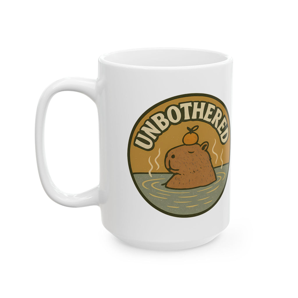 Funny Unbothered Capybara Hot Spring Chill Animal Coffee Mug