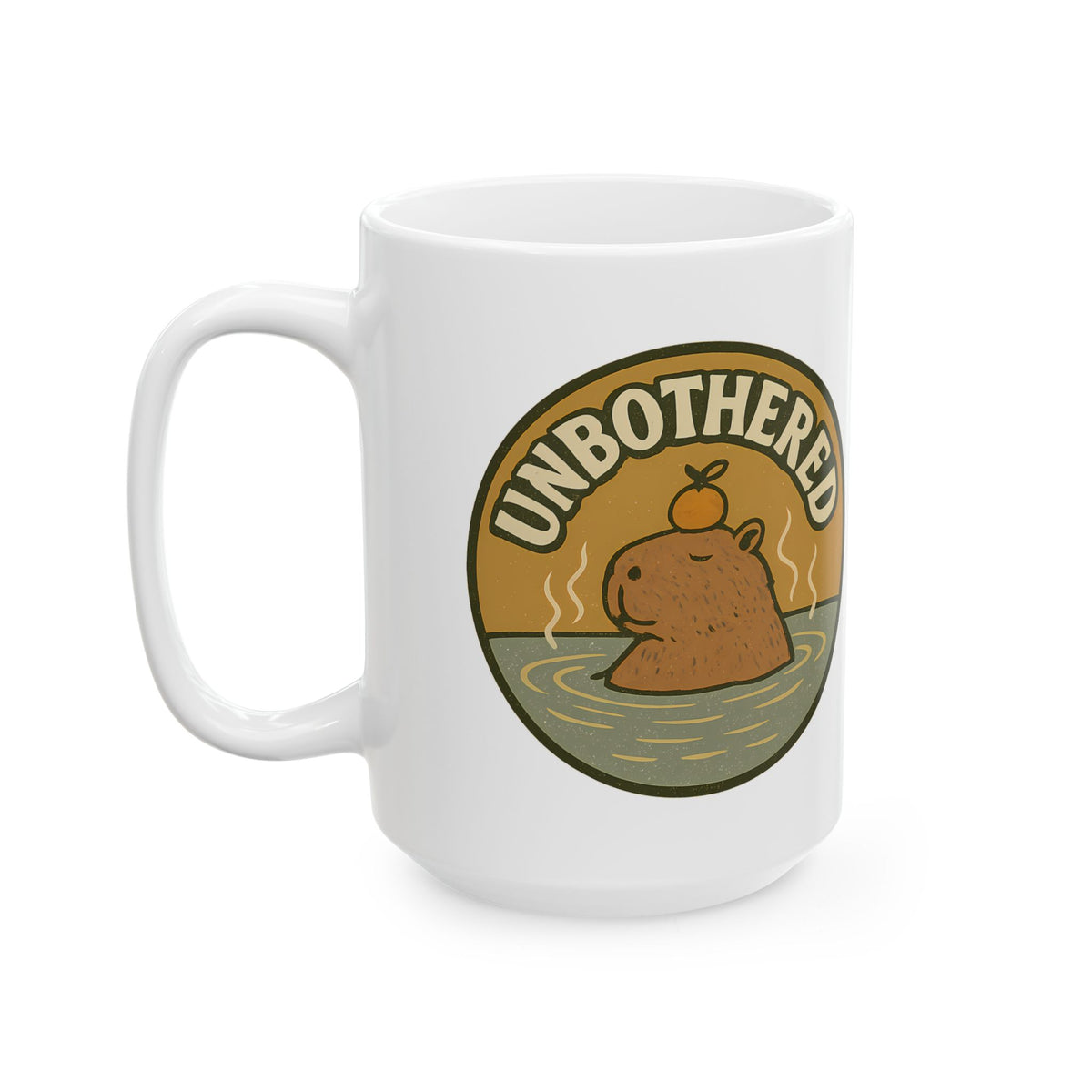 Funny Unbothered Capybara Hot Spring Chill Animal Coffee Mug