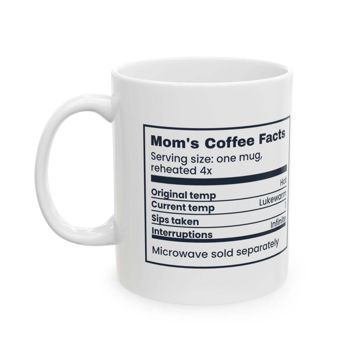 Mom Coffee Mug Reheated Four Times Sips Taken