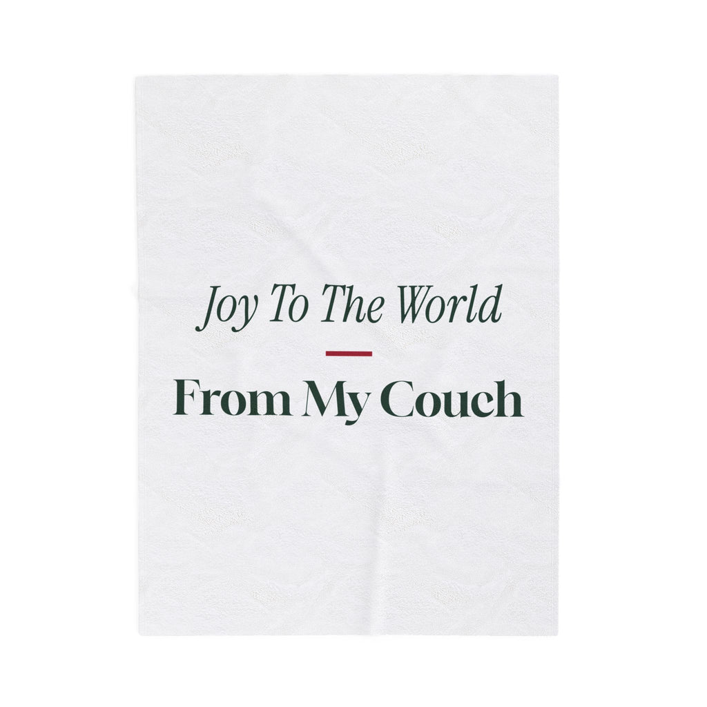 Funny Christmas Introvert Throw Blanket Joy To The World From My Couch