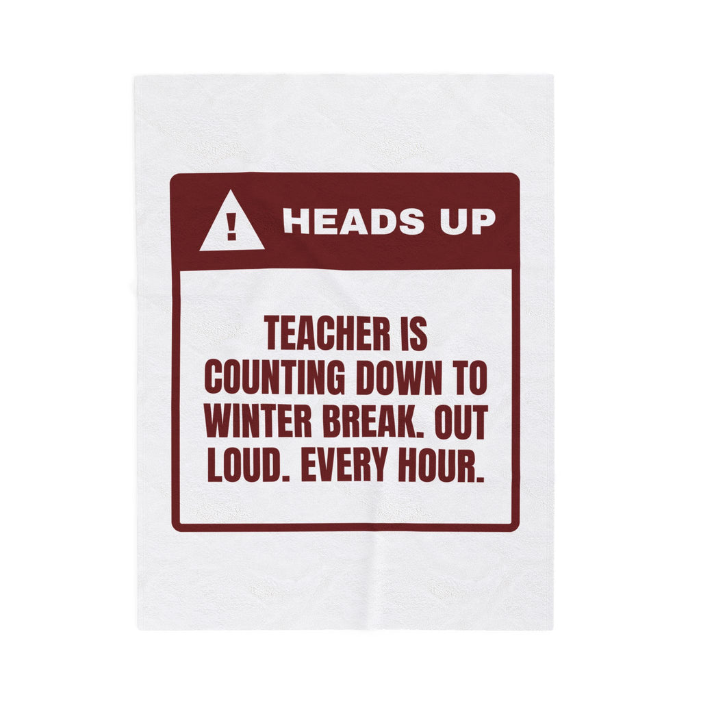 Funny Christmas Teacher Throw Blanket Counting Down To Winter Break