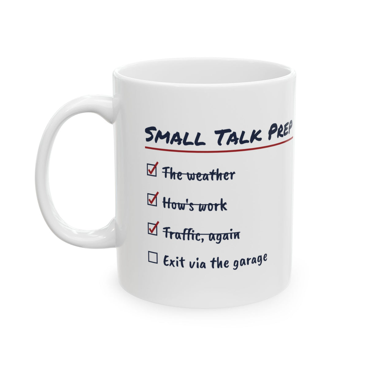 Funny Christmas Coffee Mug Small Talk Prep Checklist For Introverts