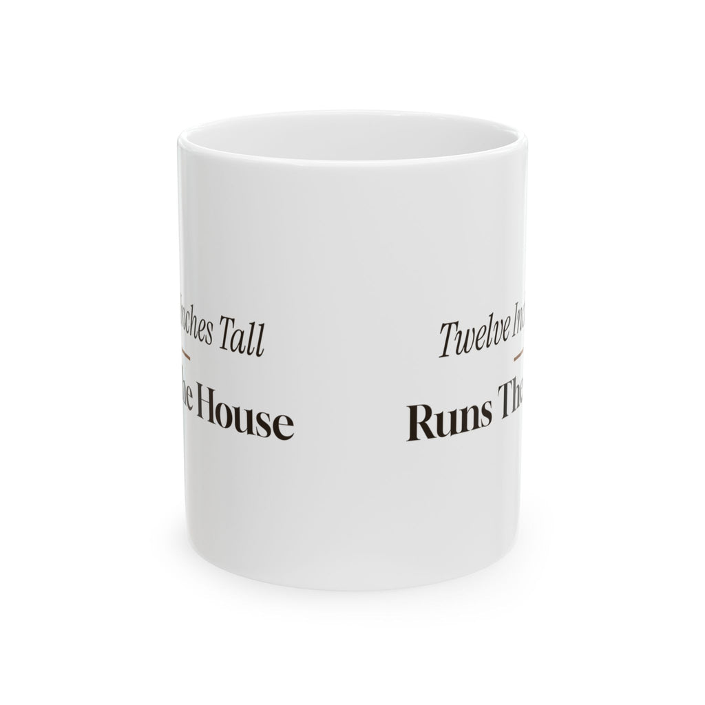 Funny Corgi Mug Twelve Inches Tall Runs The House For Corgi Owners