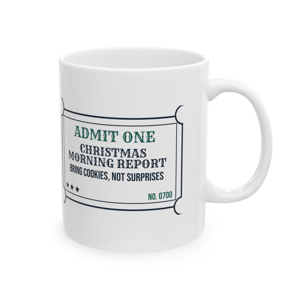Funny Christmas Nurse Coffee Mug Christmas Morning Report Ticket