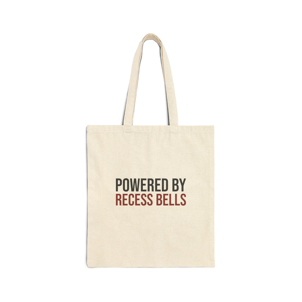 Powered By Recess Bells Tote Bag, Funny Teacher