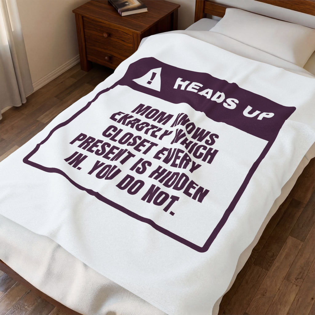 Funny Christmas Mom Throw Blanket Mom Knows Which Closet You Do Not