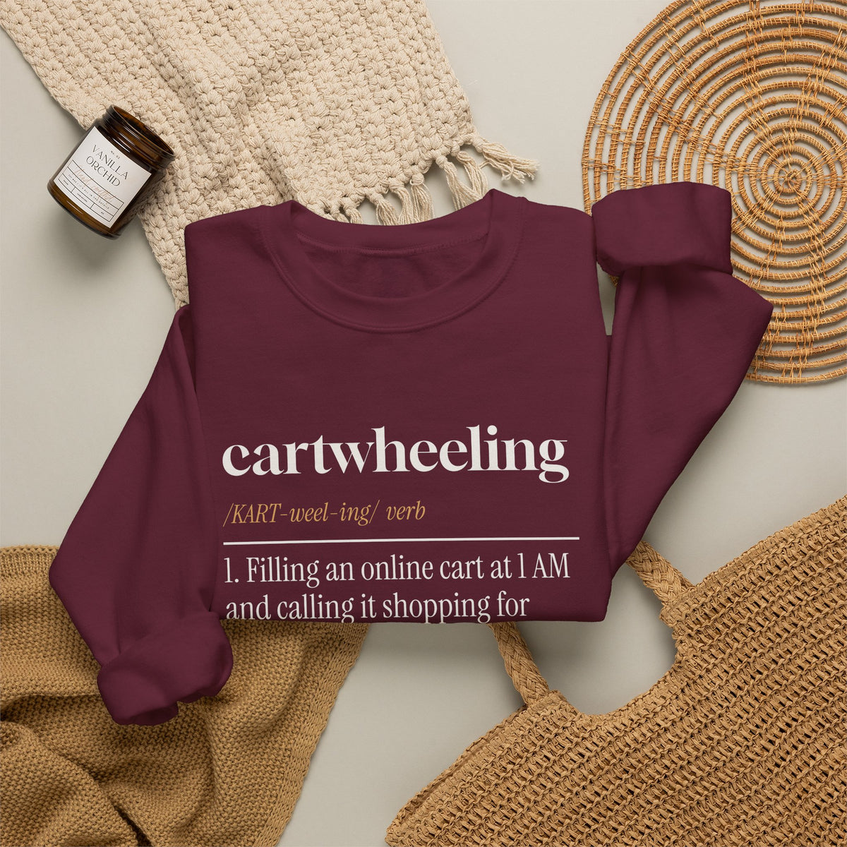 Funny Christmas Shopping Sweatshirt Cartwheeling Dictionary Definition