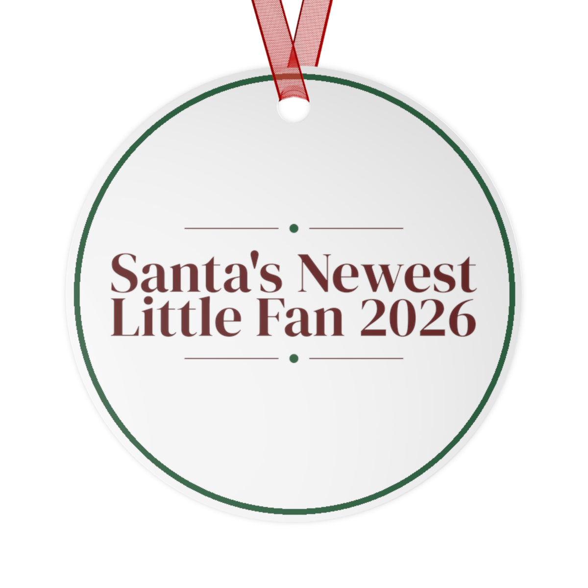 Christmas Ornament Santa's Newest Little Fan 2026 Baby Keepsake