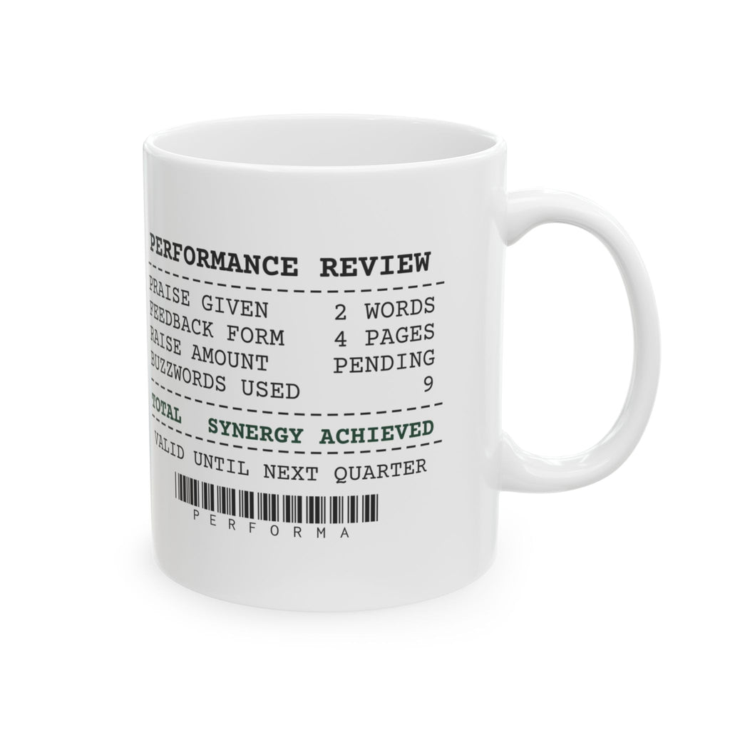 Performance Review Coffee Mug Synergy Achieved For Boss