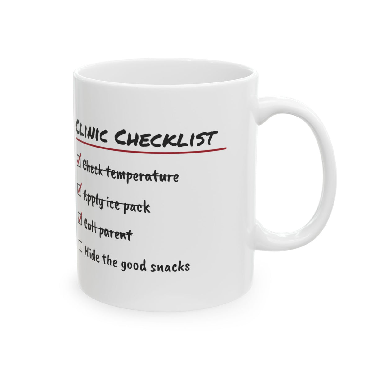 Funny School Nurse Coffee Mug Clinic Checklist For School Nurses