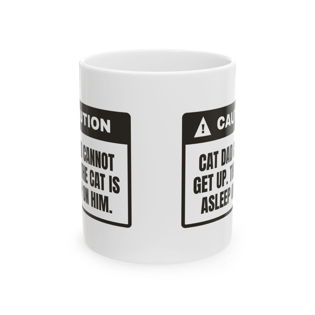 Funny Cat Dad Coffee Mug Can't Get Up Cat Asleep On Me