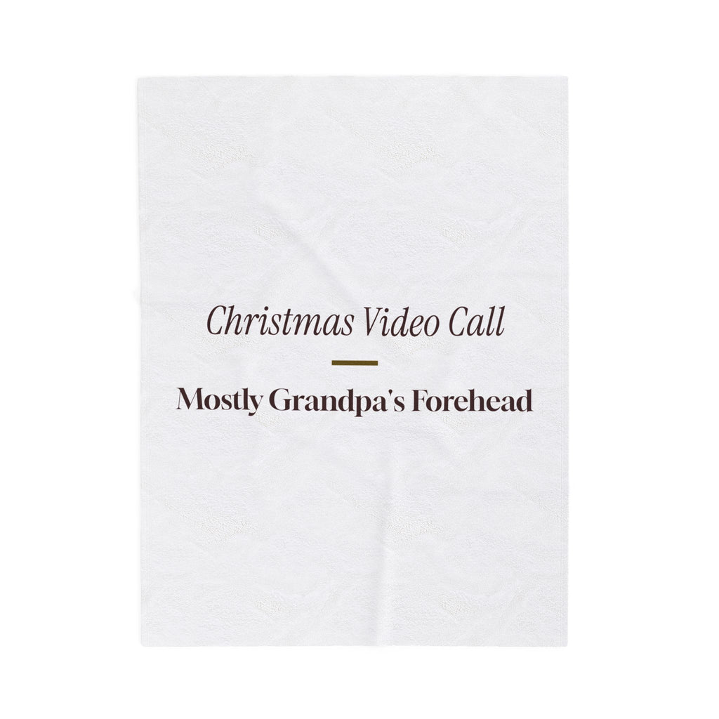 Funny Christmas Grandpa Throw Blanket Video Call Mostly Forehead