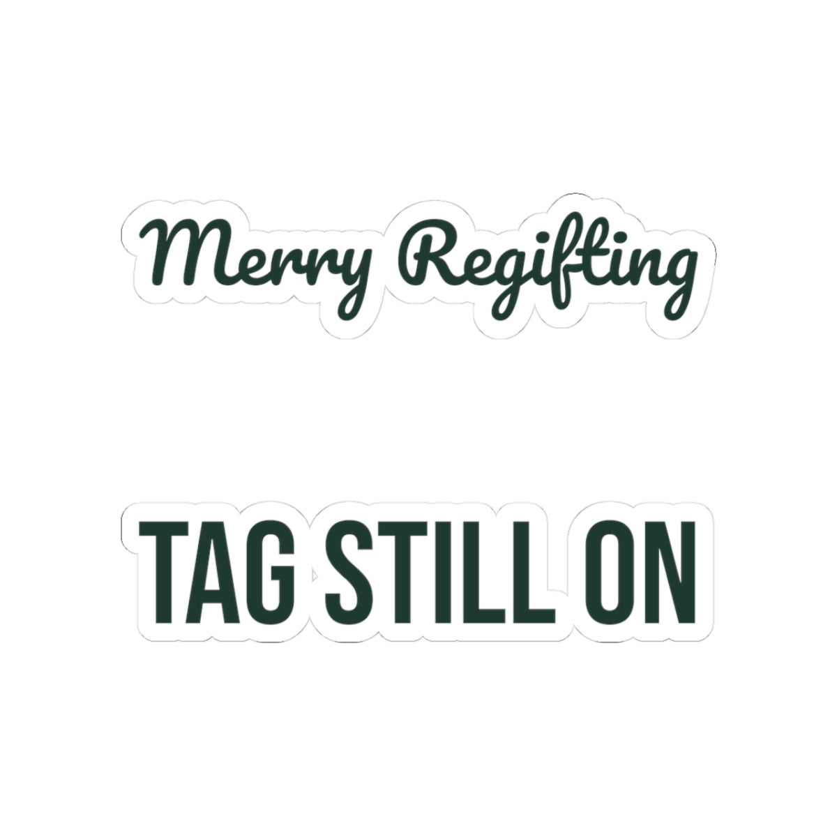 Funny White Elephant Sticker Merry Regifting Tag Still On