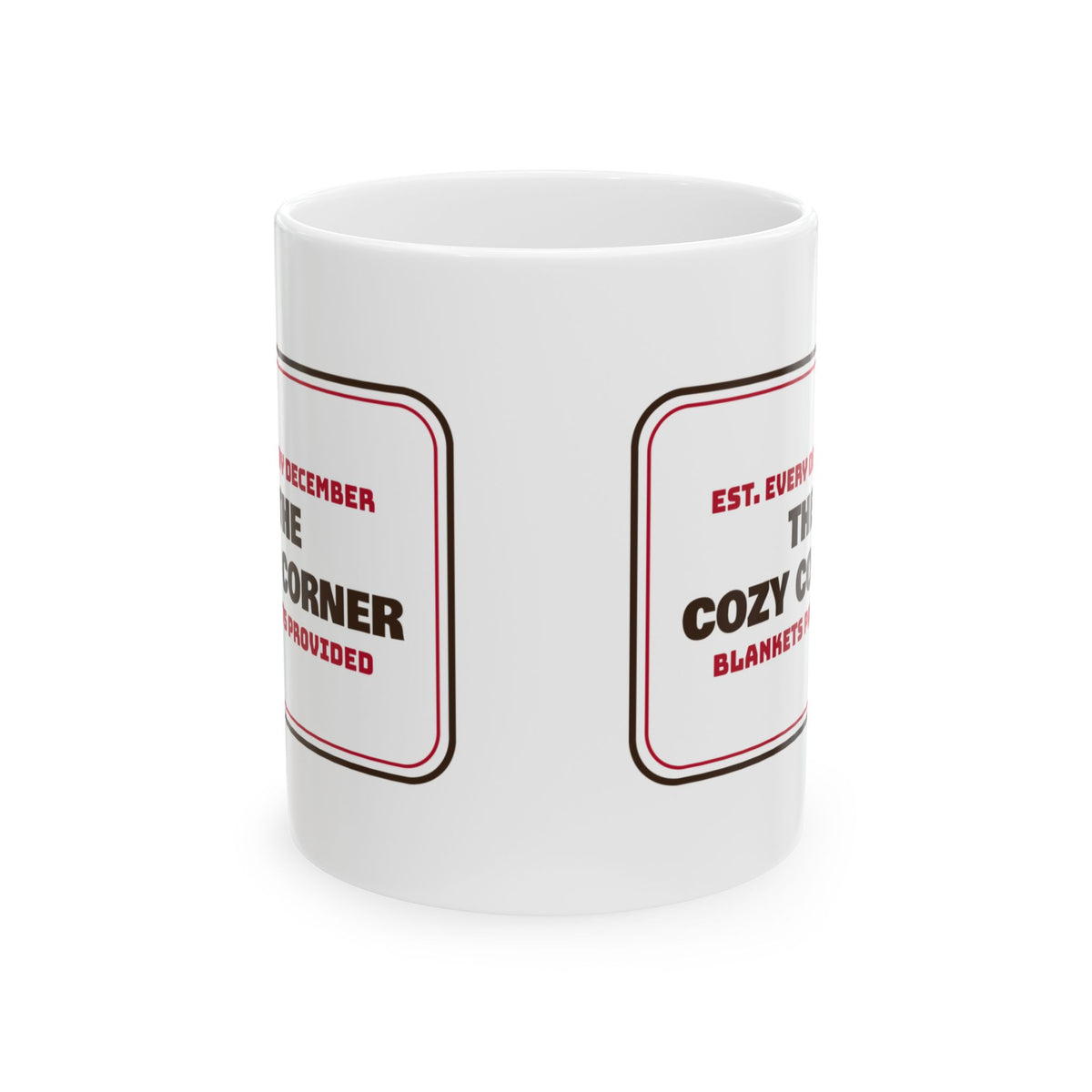 Christmas Coffee Mug The Cozy Corner Blankets Provided