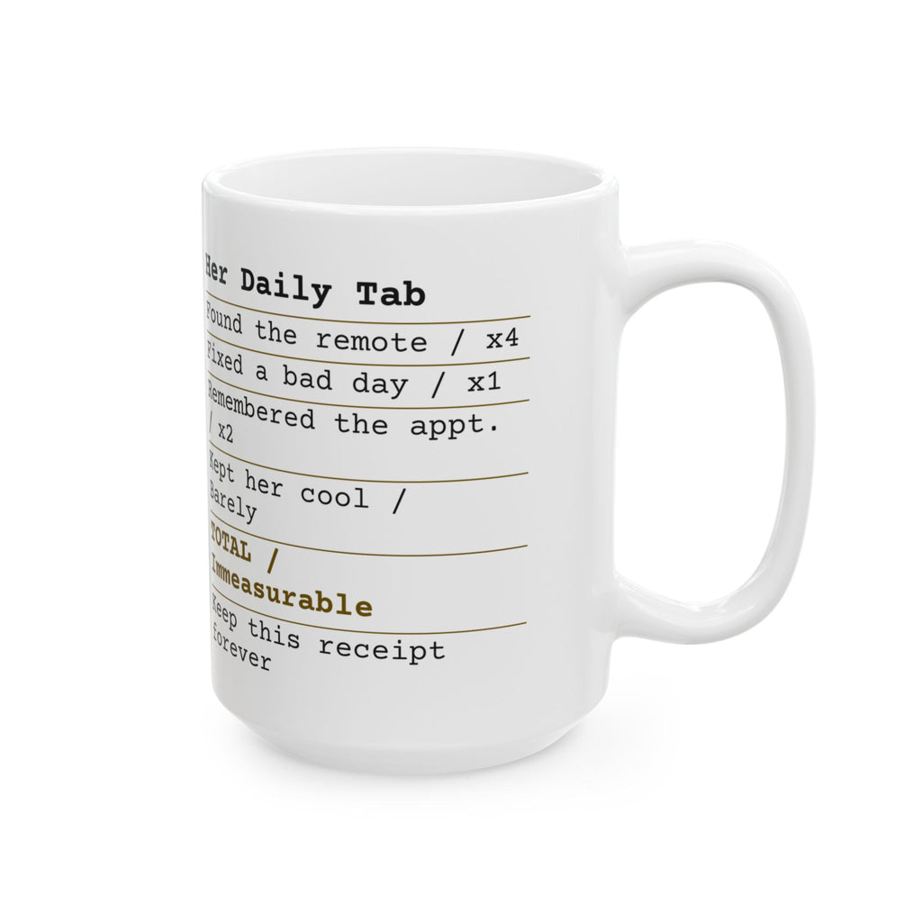 Funny Wife Coffee Mug Her Daily Tab Receipt For Wife