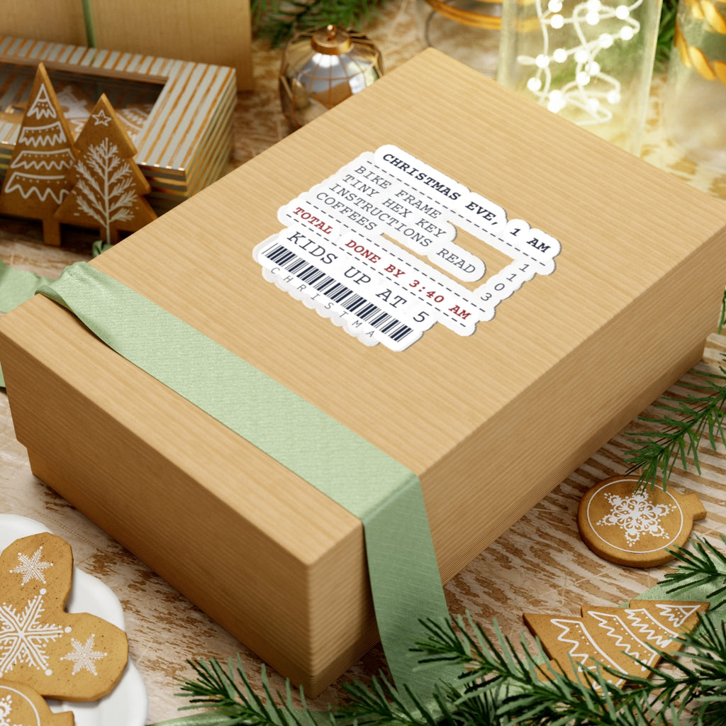 Funny Christmas Sticker Christmas Eve Assembly Receipt For Dad