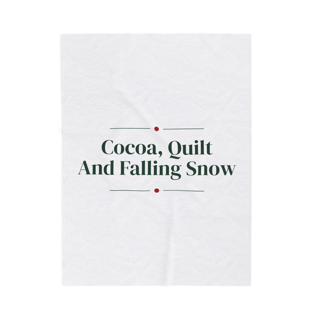 Cozy Christmas Throw Blanket Cocoa Quilt And Falling Snow Winter Cup