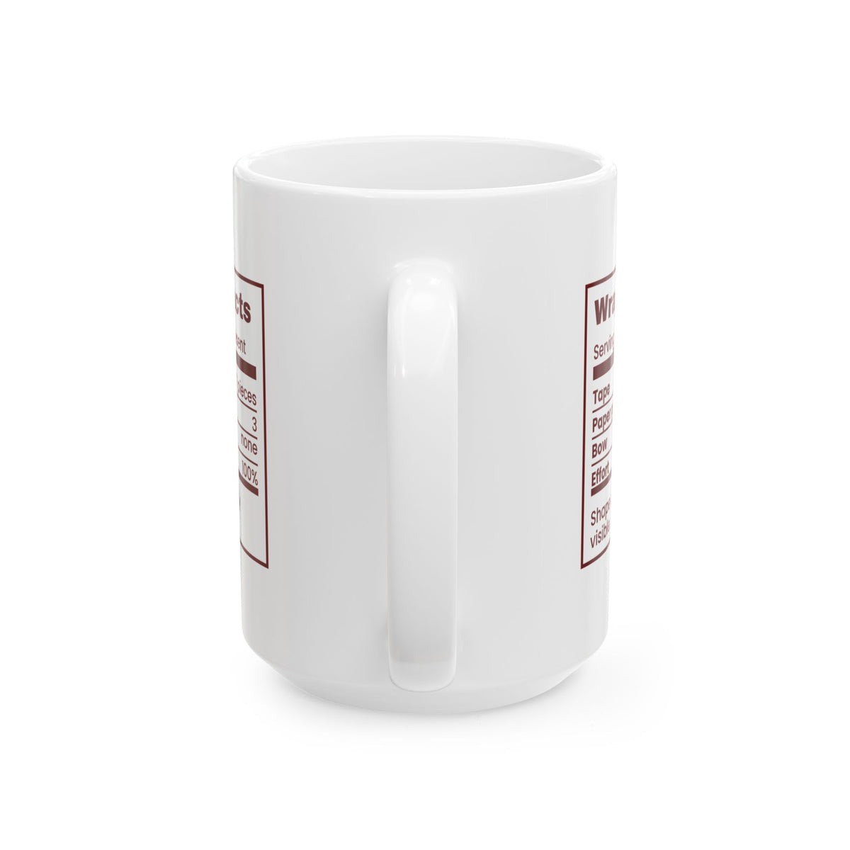 Funny Christmas Coffee Mug Wrap Job Facts Nutrition Label