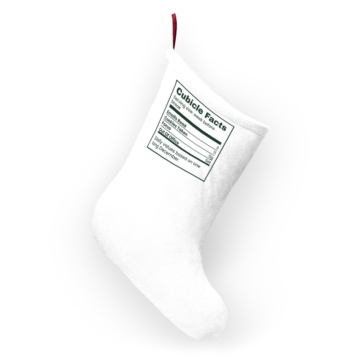 Funny Christmas Stocking Cubicle Facts Label For Coworkers