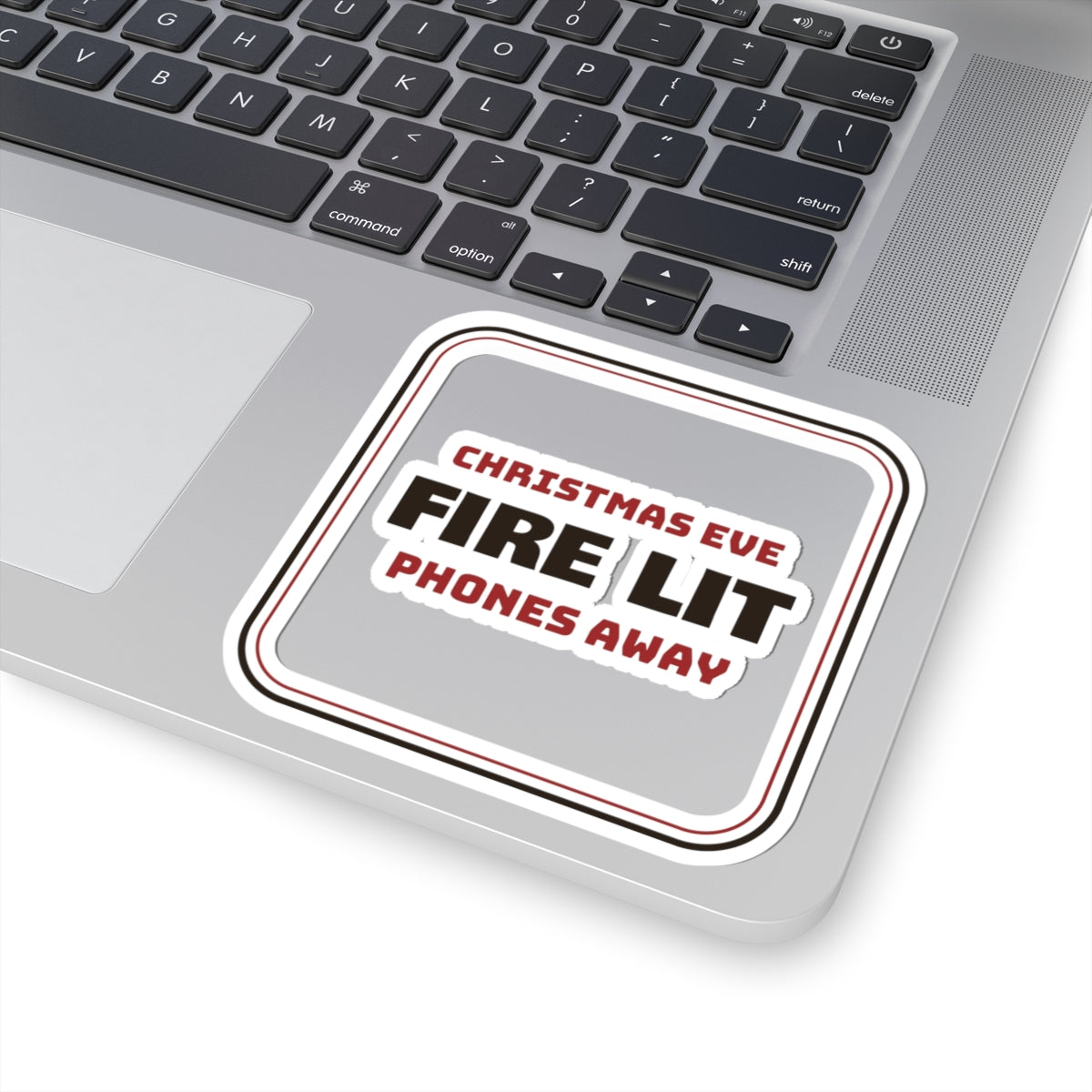 Cozy Christmas Eve Sticker Fire Lit Phones Away For Family