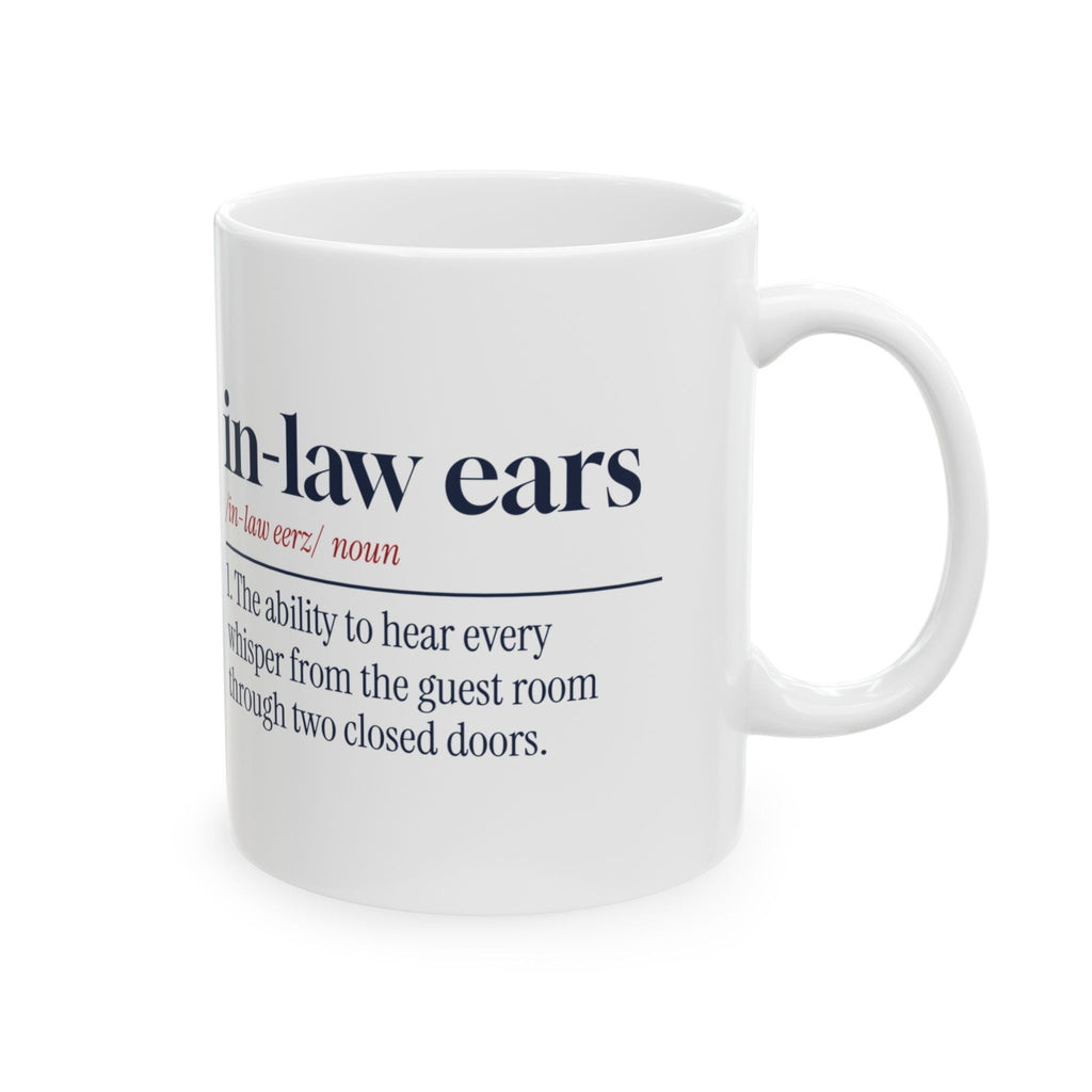 Funny In-Laws Christmas Coffee Mug In-Law Ears Dictionary