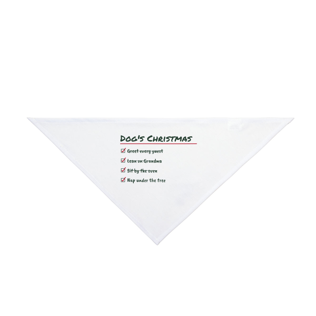 Funny Christmas Dog Bandana Dog's Christmas Checklist