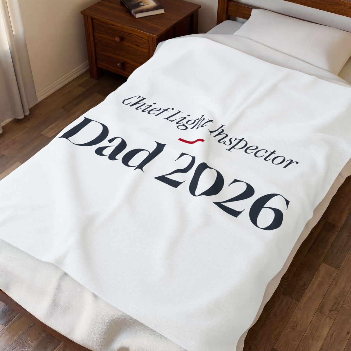 Funny Christmas Dad Throw Blanket Chief Light Inspector Dad 2026
