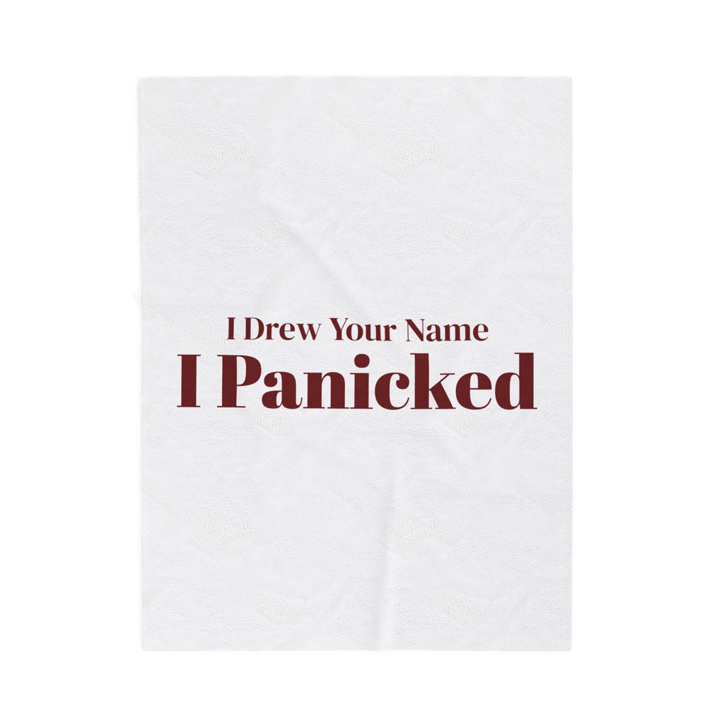 Funny Christmas Coworker Throw Blanket I Drew Your Name I Panicked