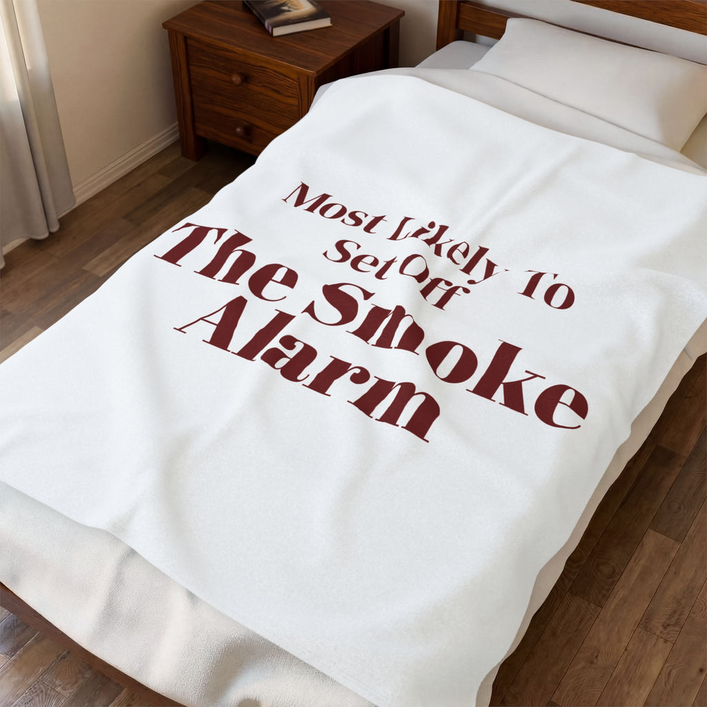 Funny Family Christmas Throw Blanket Most Likely To Set Off The Smoke Alarm